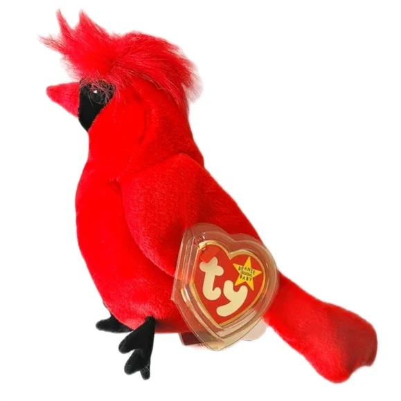 TY Beanie Baby Mac The Cardinal Bird With A Hologram On The Tush Tag Error - Picture 1 of 9